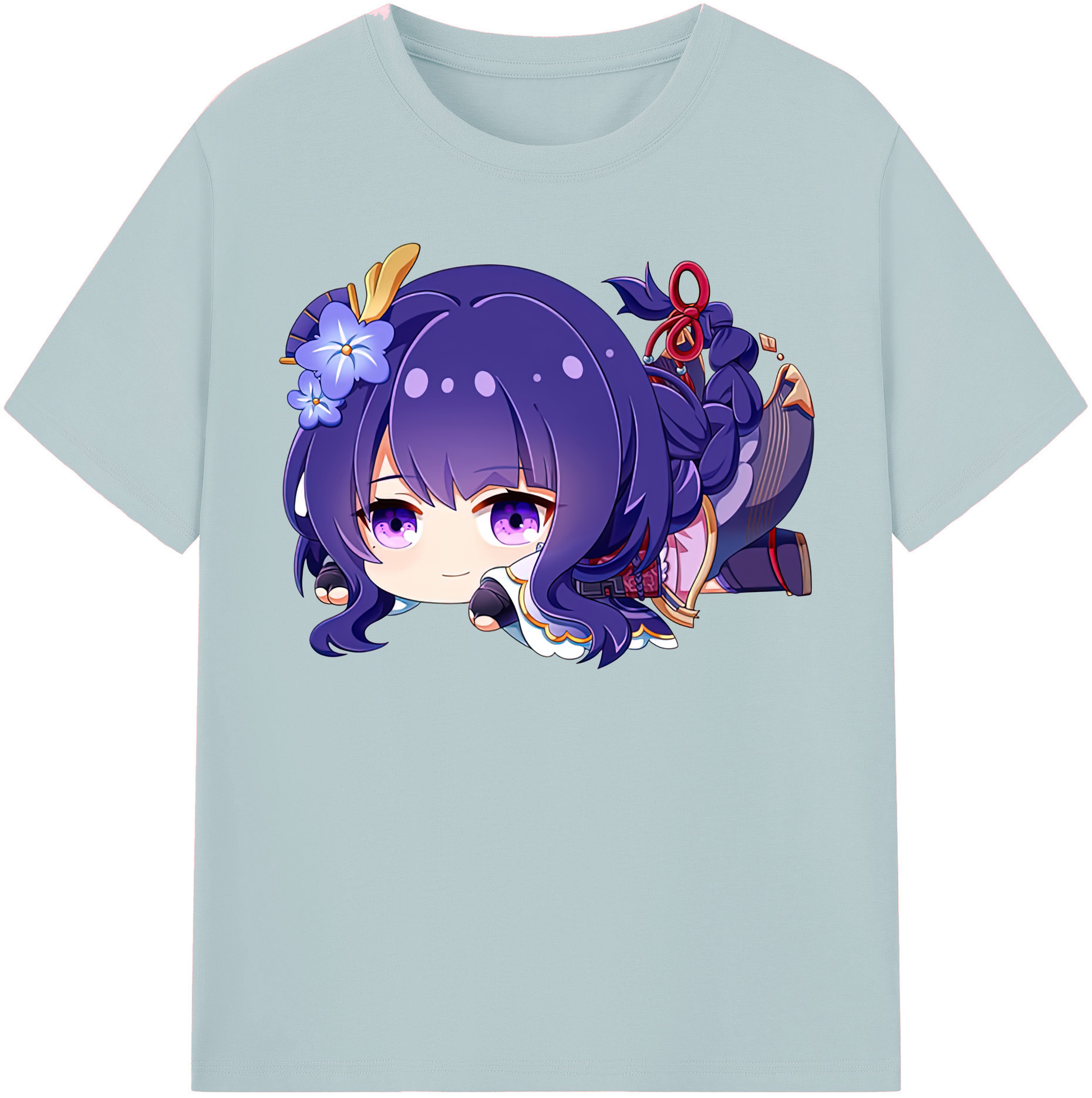 げんし神 雷電将軍 らいでんしょうぐん genshin Raiden Shogun 綿100％半袖Tシャツ（フロントプリント）